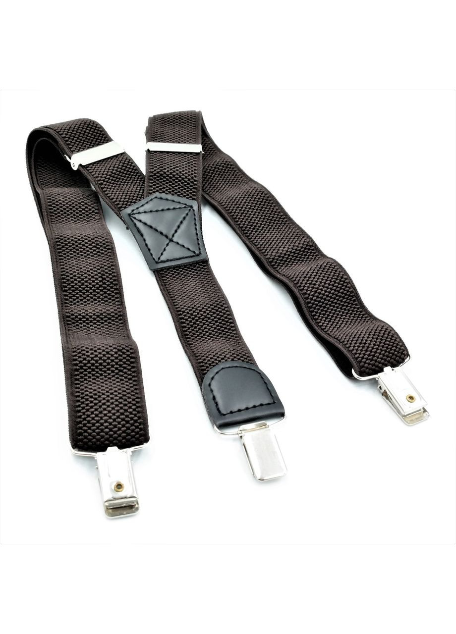 Підтяжки підліткові Темно-коричневі Y-подібні для хлопчиків регульовані з металевими затискачами ProDobro (364671966)