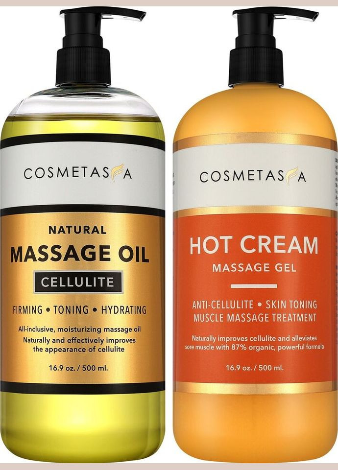 Набір засобів від целюліту Anti Cellulite Massage Oil та Hot Cream Massage Gel (2х500 мл) Cosmetasa (286422244)