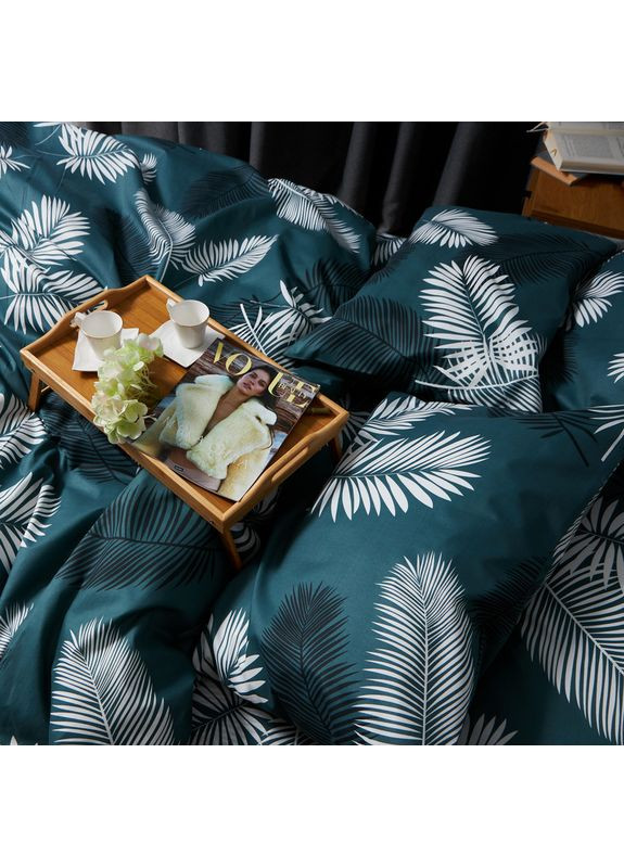 Комплект постільної білизни Микросатин Premium «» Євро 200х220 наволочки 2х70х70 (MS-820007852) Moon&Star Green Oasis (356114104)