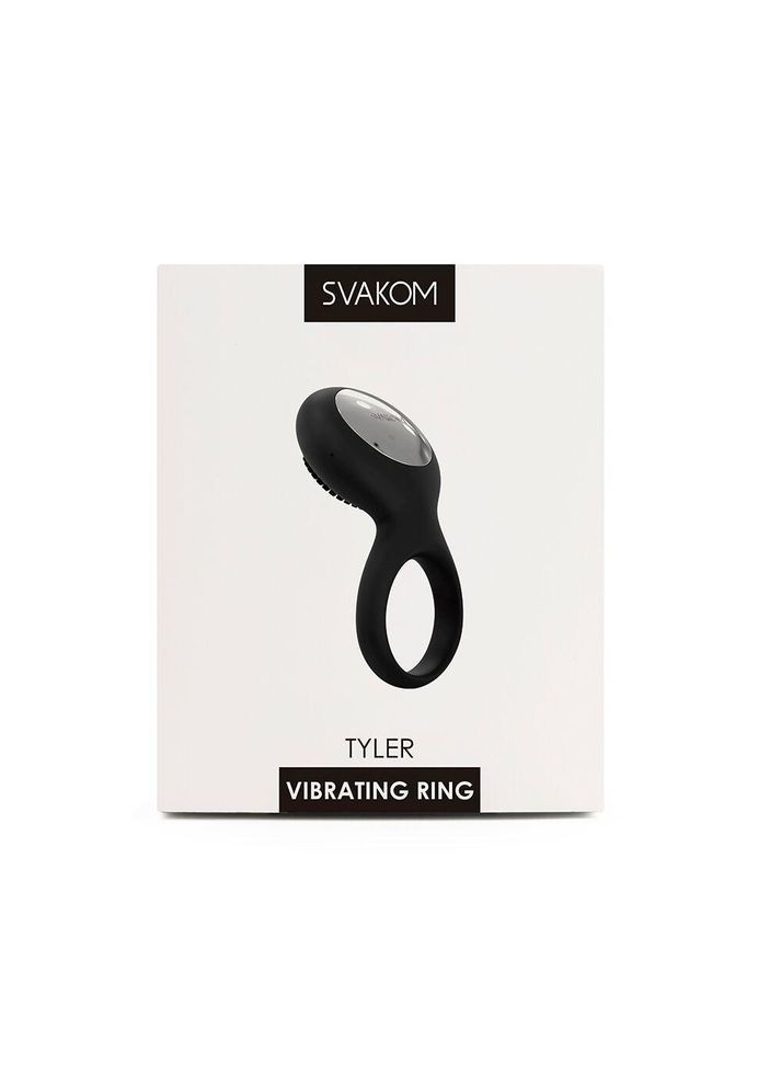 Эрекционное виброкольцо для пар Tyler Black: Мощная стимуляция клитора и усиление эрекции Svakom (371390120)