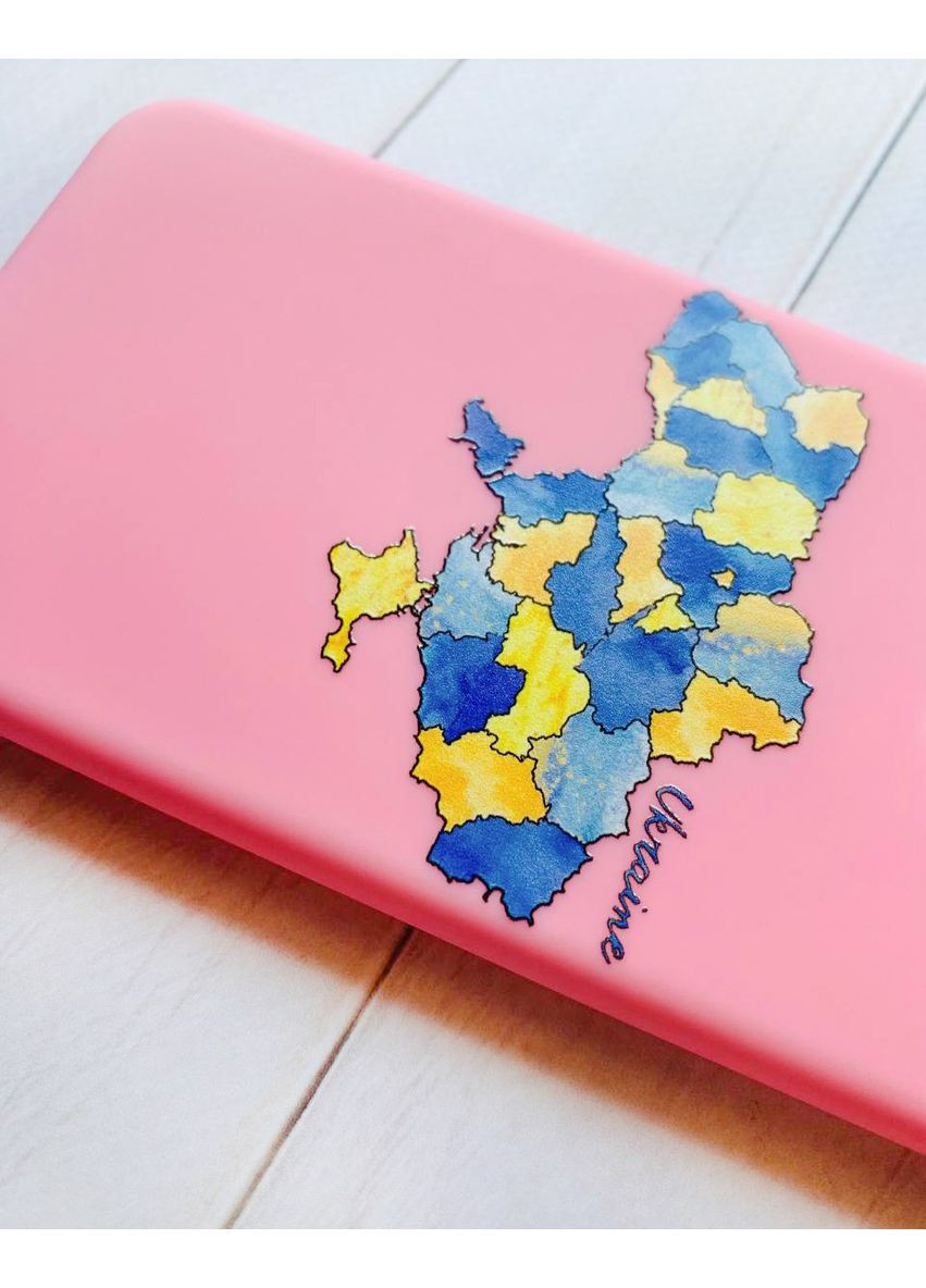 Матовий чохол на Xiaomi Redmi Note 10 Pro/10 Pro Max Рожевий Карта України (принт 261) CASE CONTROL (360686522)