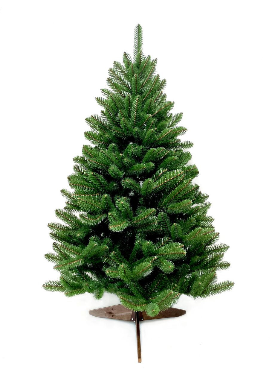 Штучна зелена ялинка 180 см на дерев’яній підставці | Густа новорічна ялинка HVOYA (339110974)