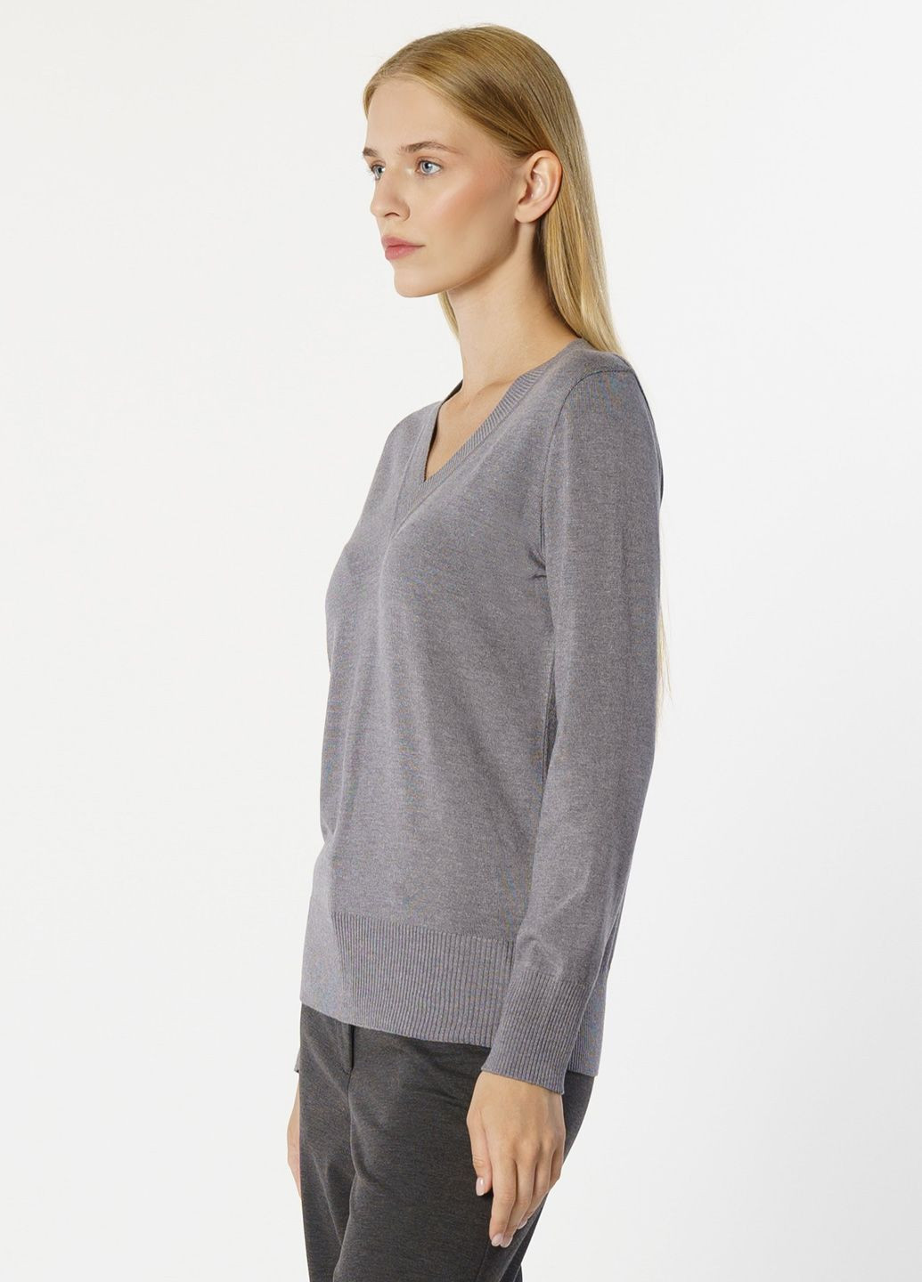 Серый зимний пуловер женский серый Arber V-neck WCaddy WTR-138