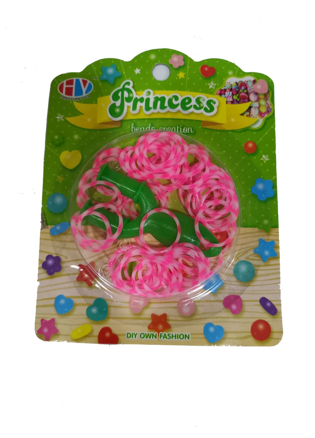 Резиночки для плетения HY 190 X-23, крючки, рогатка, на блистере (6982691402063) Розовый No Brand (323371976)