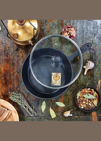 Сковорода універсальна з кришкою Т202С3Ук 24х6 см чорна SNT (347247340)