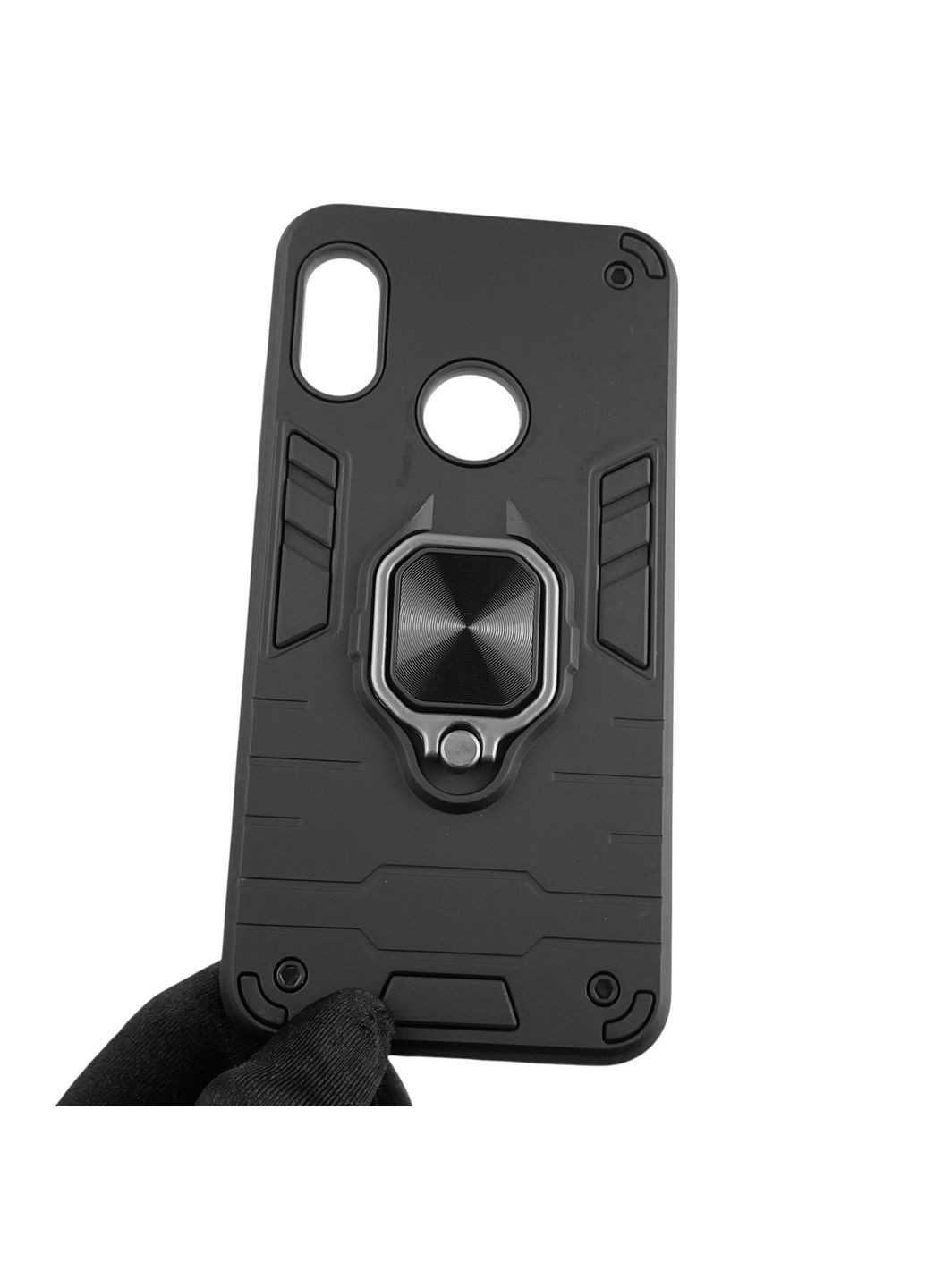 Чехол для телефона Redmi 6 Pro бронированный с магнитным кольцом-держателем на сяоми редми 6 про чёрный Xiaomi (366231376)