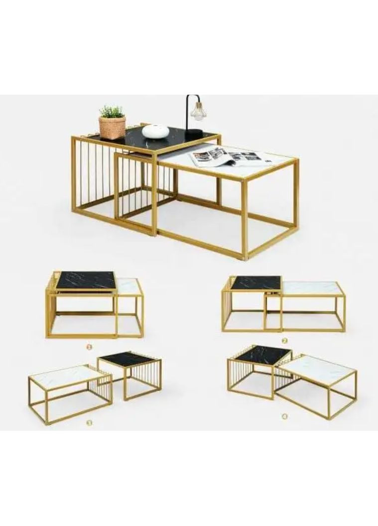 Комплект журнальних столів Scorpion з штучного мармуру Costway (362028011)
