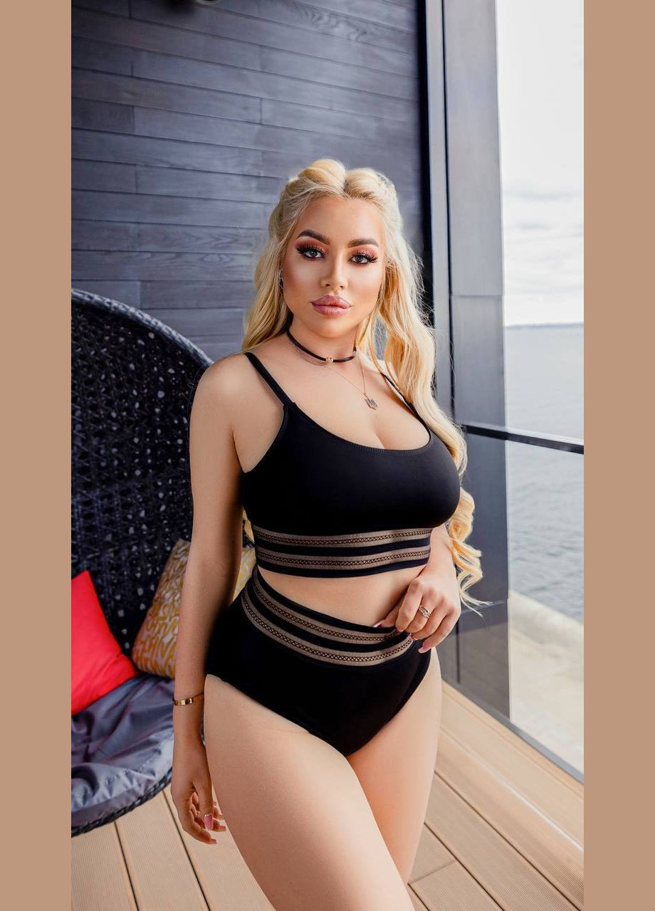 Черный летний купальник Garna