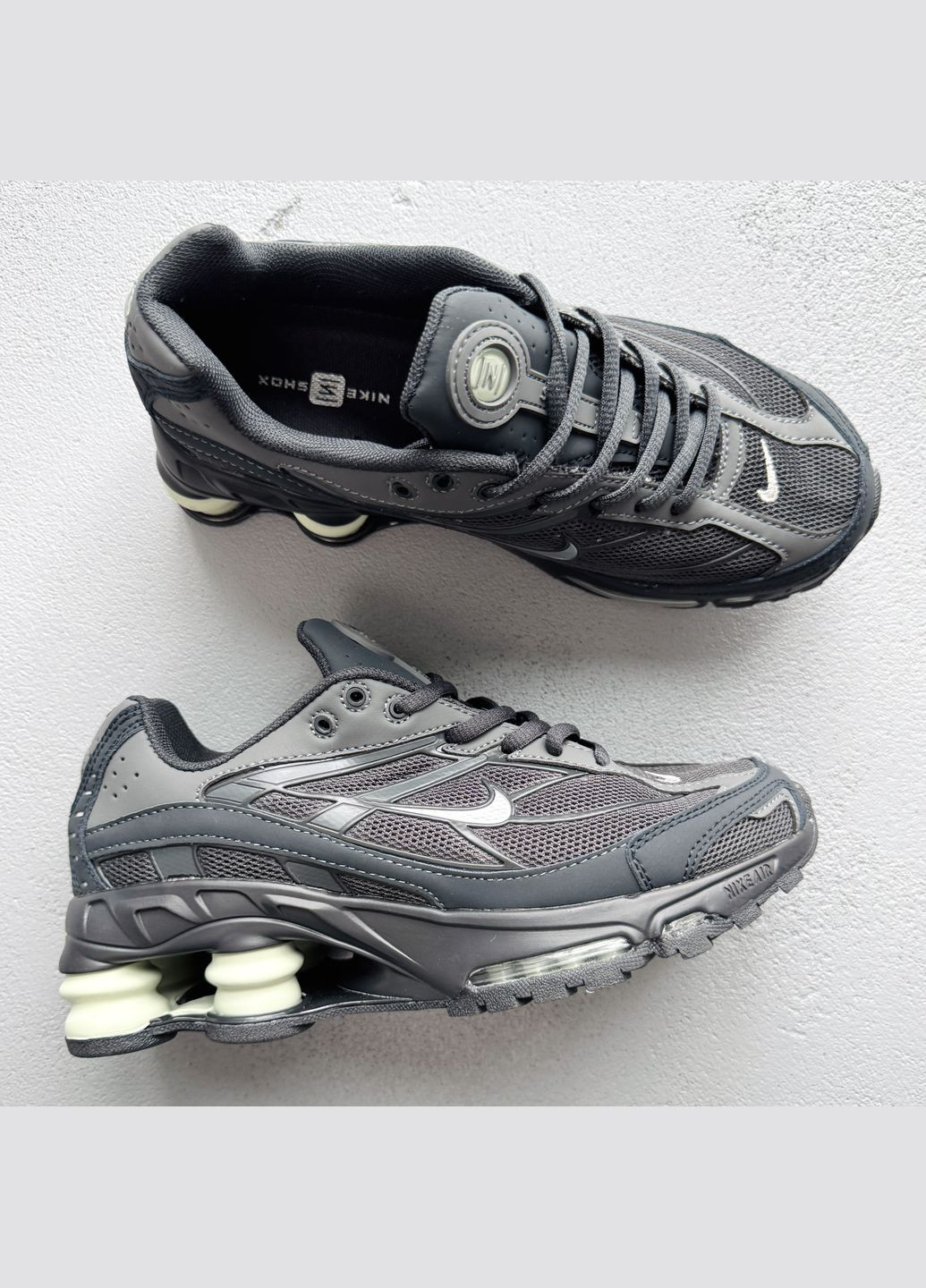 Черные демисезонные кроссовки мужские nike shox ride 2 sp x supreme black green | найк шокс райд черные No Brand