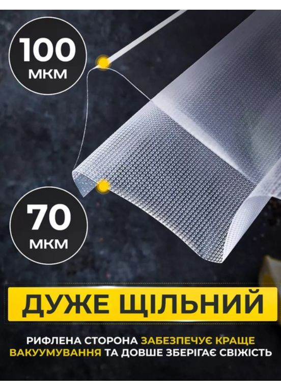 Вакуумні пакети плівка для вакууматора 30х500 см рулон прозорі універсальні гофровані харчові пакети для зберігання продуктів VTech (353968614)