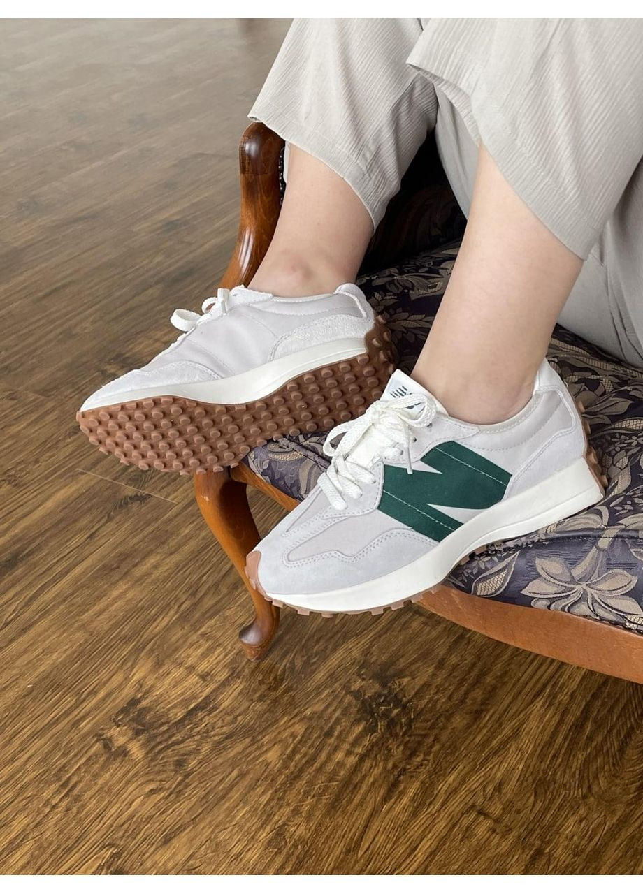 Сірі Осінні кросівки чоловічі new balance 327 beige green v2 нью беланс 327 No Brand