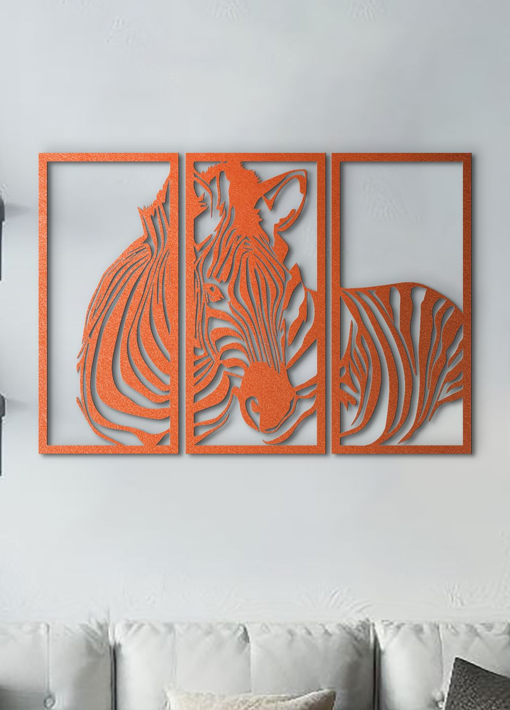 Картина лофт, настенный декор для дома "Зебра модульная картина", декоративное панно 95х135 см Woodyard (292113910)