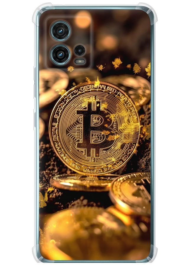 Силикон с усиленными углами чехол 'Золотая лихорадка биткойна' для Endorphone Motorola G72 (342125714)
