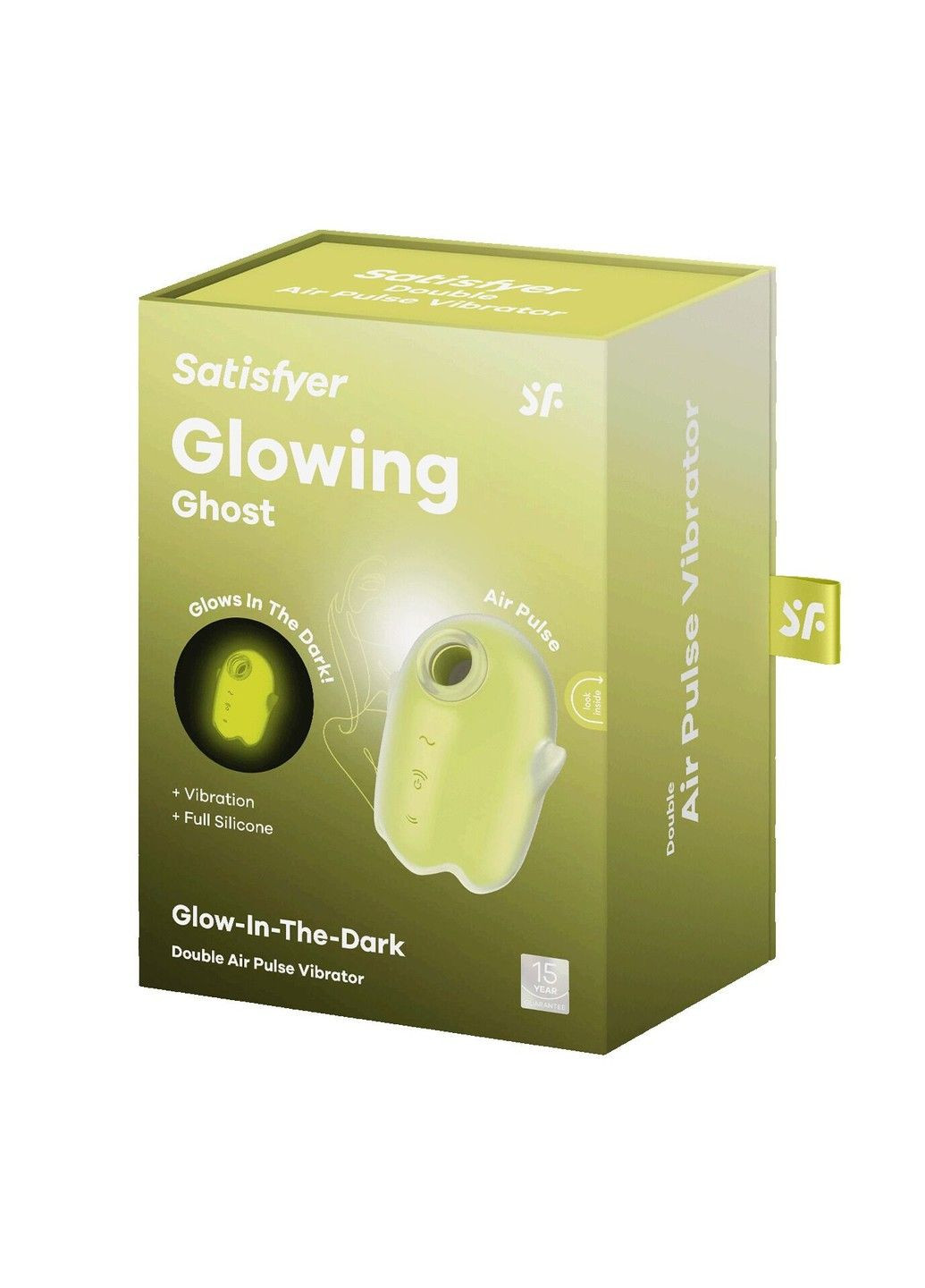 Вакуумный клиторальный стимулятор с вибрацией Glowing Ghost Yellow, светится в темноте Satisfyer (315498035)