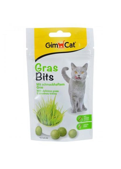 Лакомство GrasBits для кошек, таблетки с травой, 65 шт, 40 г (*) GimCat (324271746)