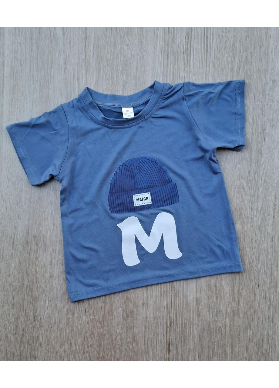 Синя літня дитяча футболка для хлопчика, синя, на 1,2,3,4,5,6 років Kids