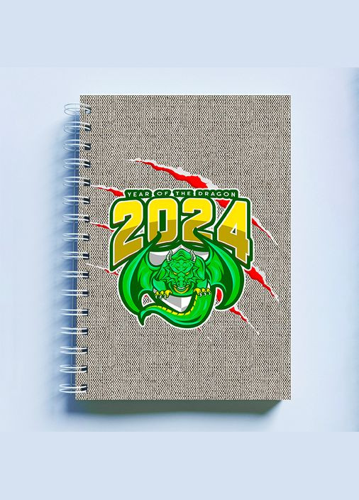 Скетчбук Sketchbook (блокнот) для малювання з новорічним принтом "Year of the Dragon 2024. Дракон" А4 Кавун блокнот для малювання (316132862)