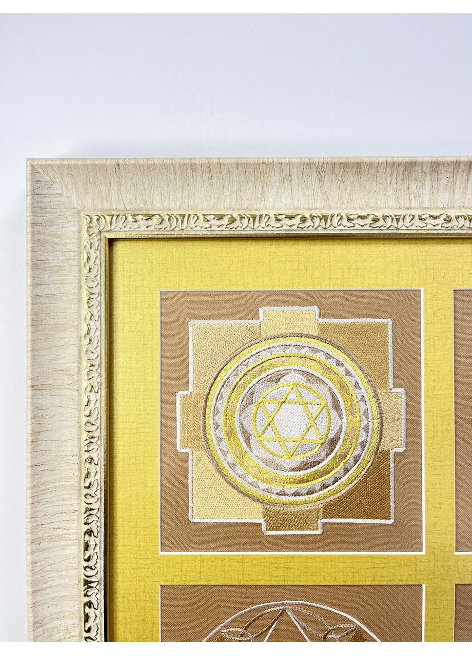 Картина-оберег Финансовый успех - 4 символа 53×53 см коричневый котон (NF0085) Tiferet-NF (371996487)