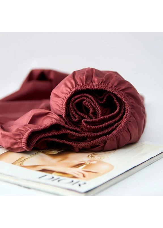 Простирадло на резинці Сатин Premium 150х190х10 см (MS-850004031) Moon&Star Red Wine (386595560)