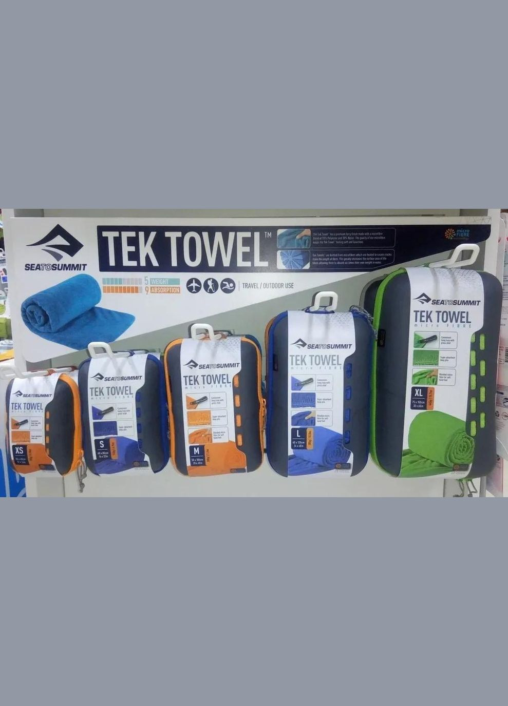 Рушник із мікрофібри Tek Towel, L - 60х120см, Baltic від Sea To Summit комбінований