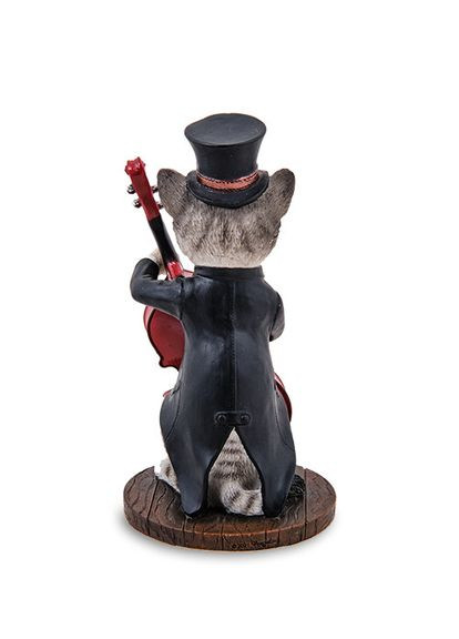 Статуэтка в стиле Стимпанк Мистер Кот с контрабасом 13 см 1907213 полистоун Veronese (302238984)