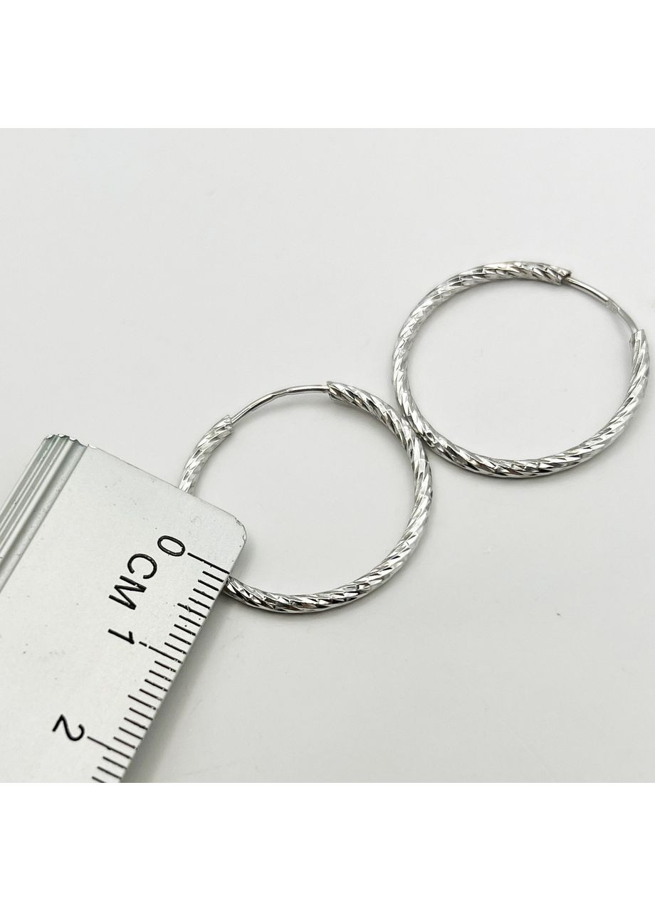 Сережки-кільця срібні d=23 mm 1,5 г No Brand (369737321)