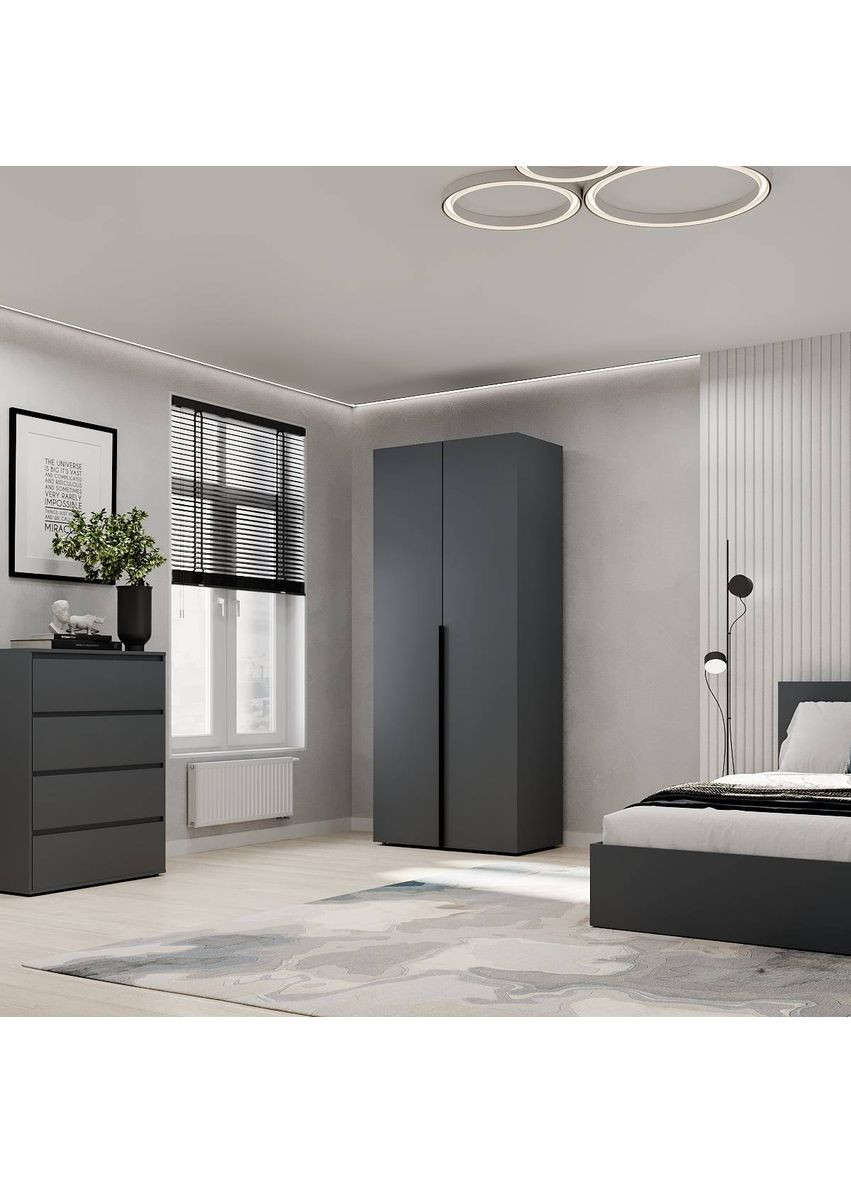 Шкаф распашной комбинированный №13 Light 800x500x2200 Графит (LTK0137000000) Art In Head (342323497)