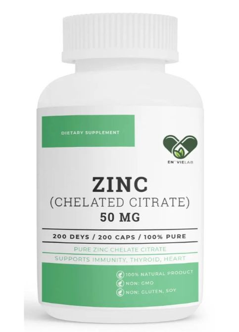 Zinc (cahelated citrate) 50 mg 200 Caps En`vie Lab (302654020)