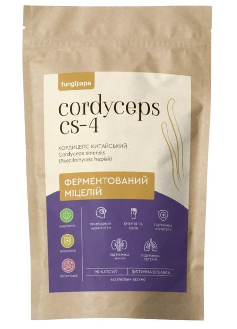 Кордицепс китайський (Cordyceps sinensis) - ферментований міцелій 90 капсул Fungipapa (315748184)