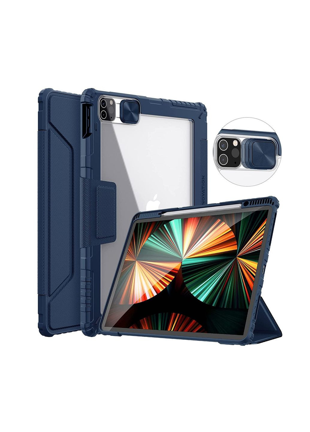 Чехол книга Bumper Leather Case для Apple iPad Pro 12.9" 2021 Black Nillkin (324234794)