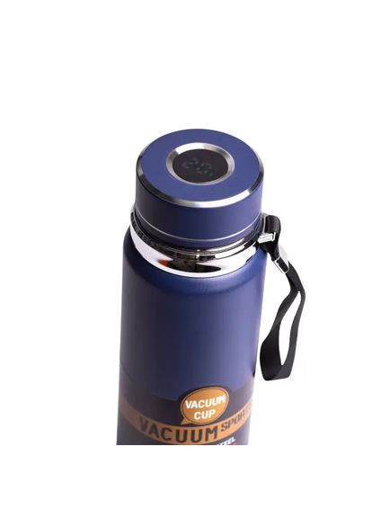 Термос Vacuum Sports 1 л з датчиком температури та ситечком, темно-синій Yiwu (358520550)