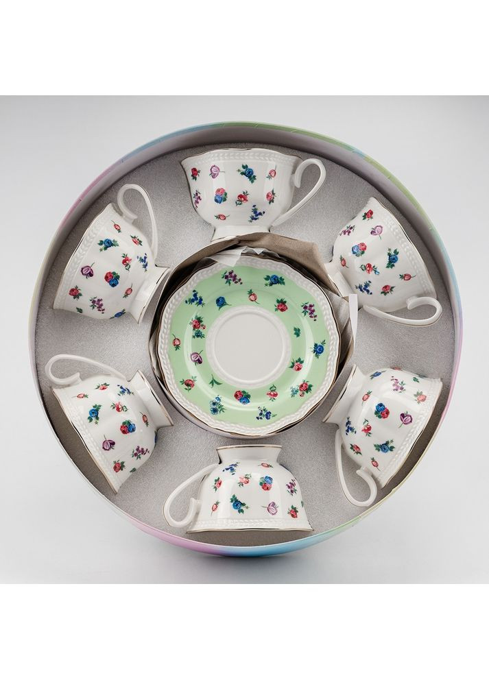 Чайный фарфоровый набор Мятная мелодия 12 предметов 230 мл 19292-017 No Brand (361230743)