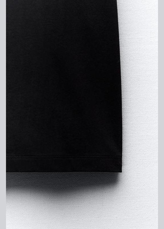 Базова чорна трикотажна футболка Zara - (327484406)