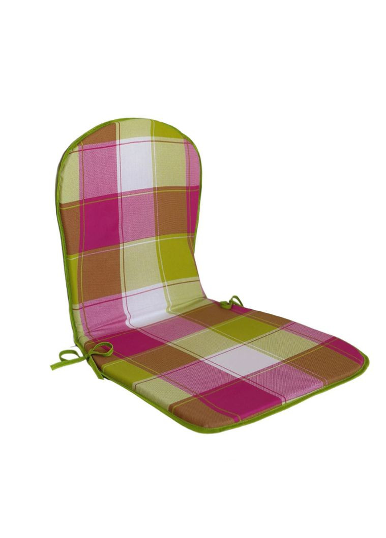 Матрац на стілець і крісло салатово рожева клітинка No Brand (324832148)