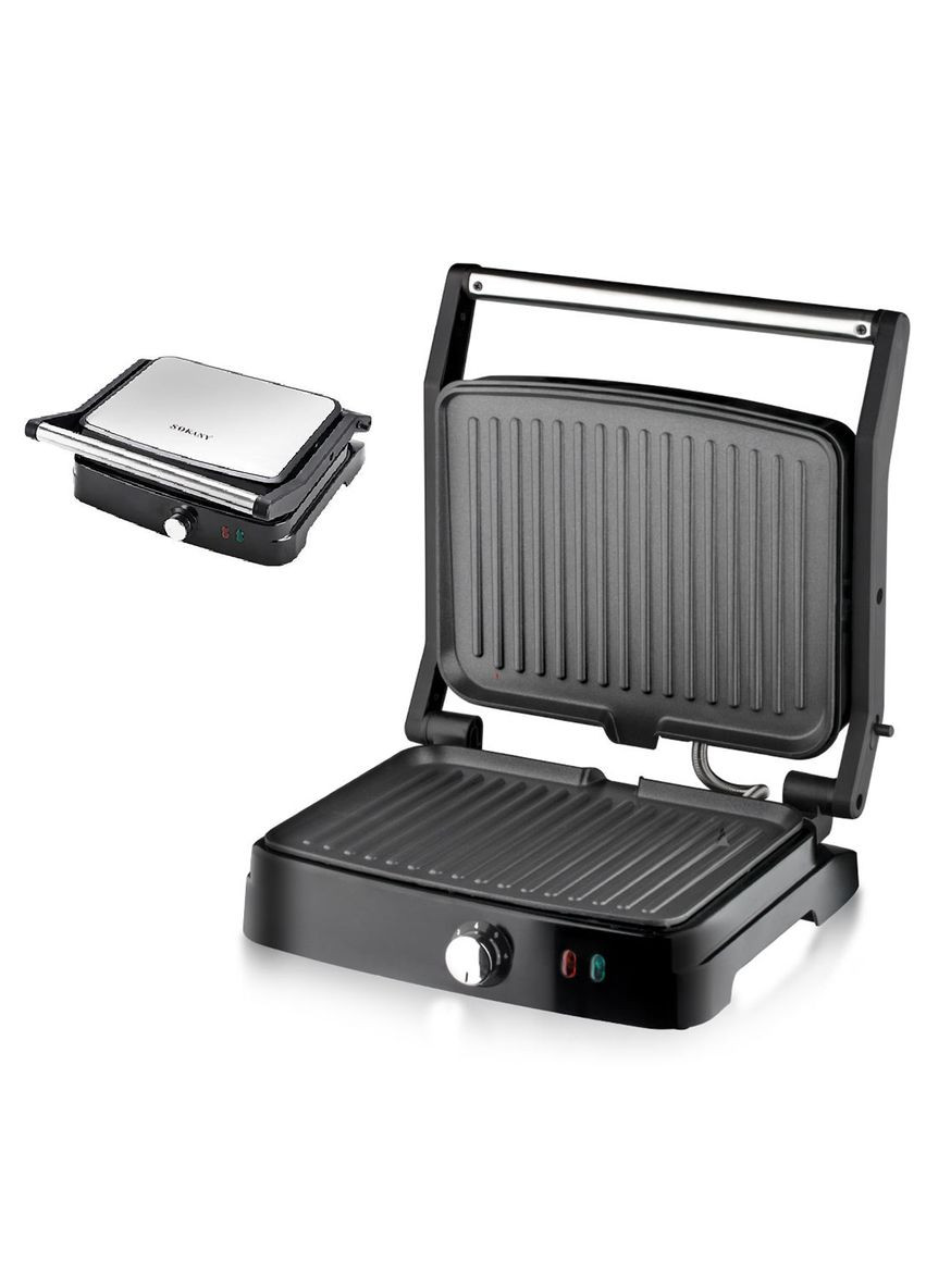 Електрогриль контактний SK-204 з антипригарним покриттям, сталь Sokany (328603199)