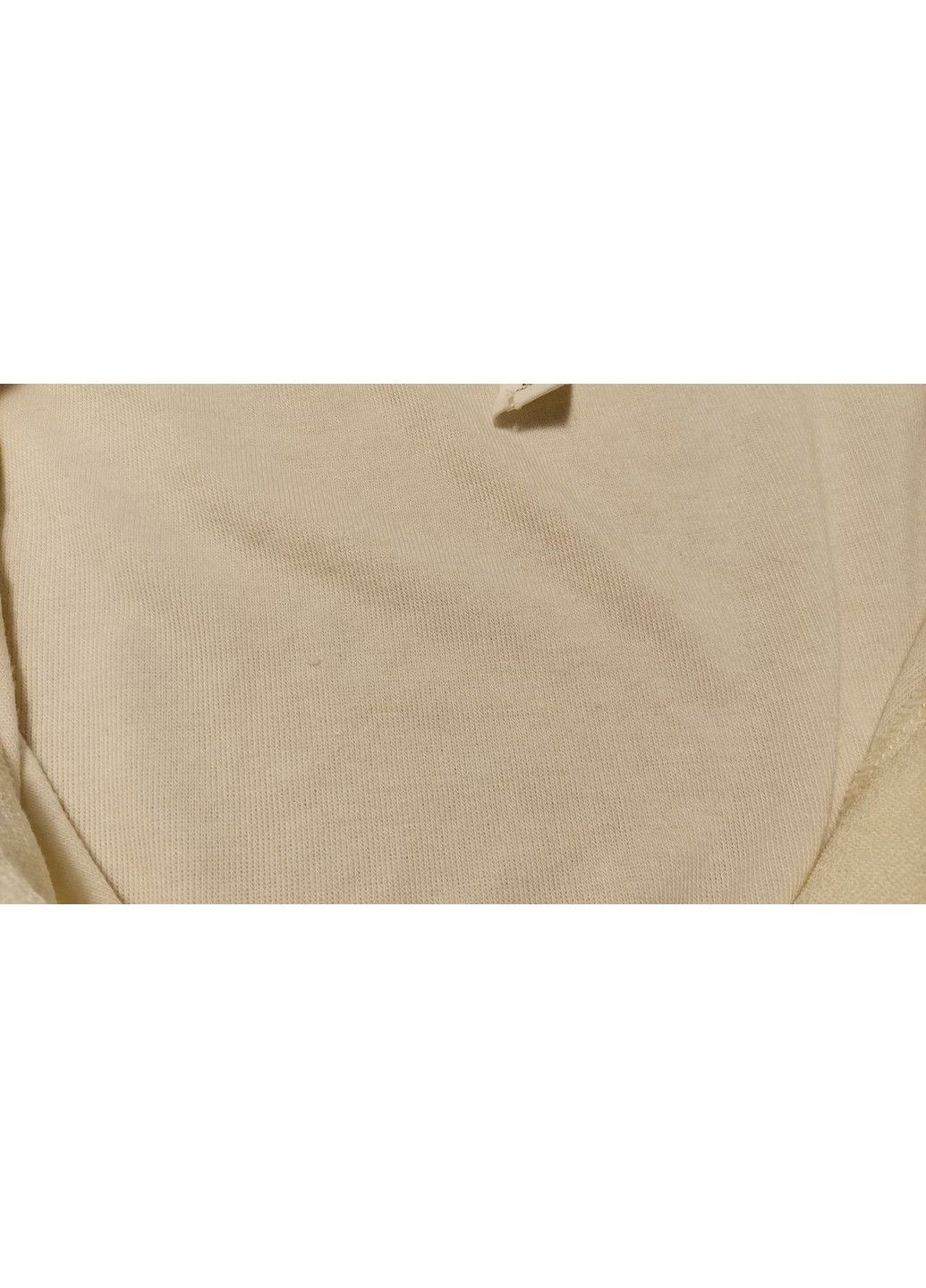 Молочная женская футболка-поло с микро-дефектом H&M однотонная