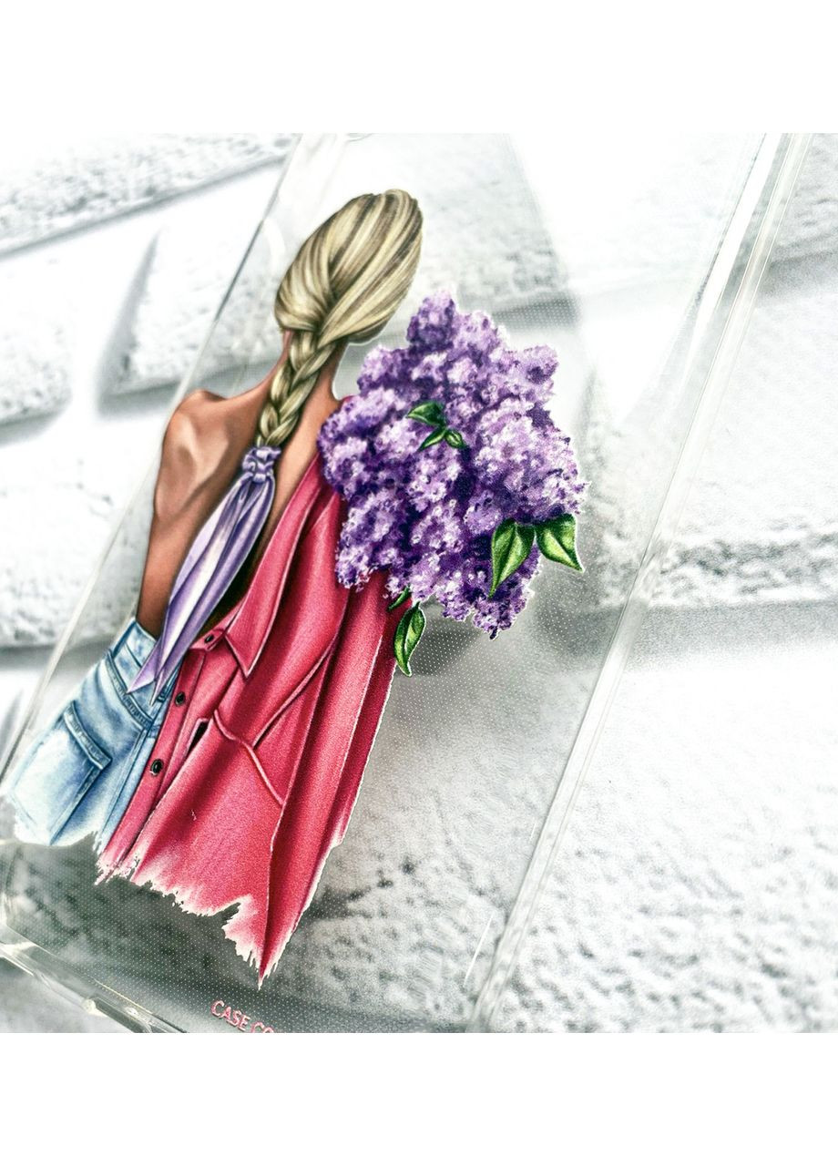 Чохол з потовщеними кутами на Xiaomi Redmi Note 14 Pro 4G Дівчина з бузком (принт 7) Creative (356121701)