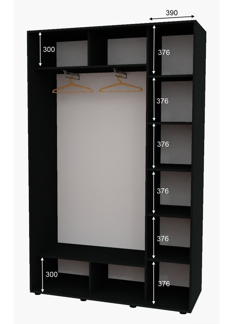 Шкаф-купе двухдверный 160*45*220 см Антрацит 2 двери Зеркало Алекса (356774121)