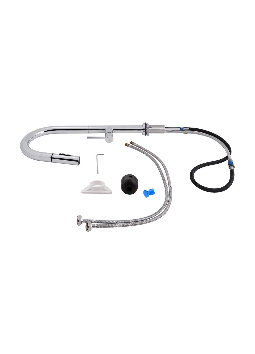 Смеситель для кухни Lenicka с выдвижным изливом QTLEN9138103UC Chrome Qtap 9138103UC (323485630)