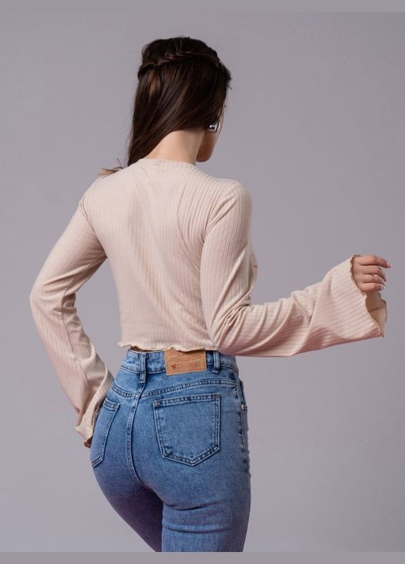 Жіночий лонгслів 14588 бежевий ISSA PLUS (301419476)