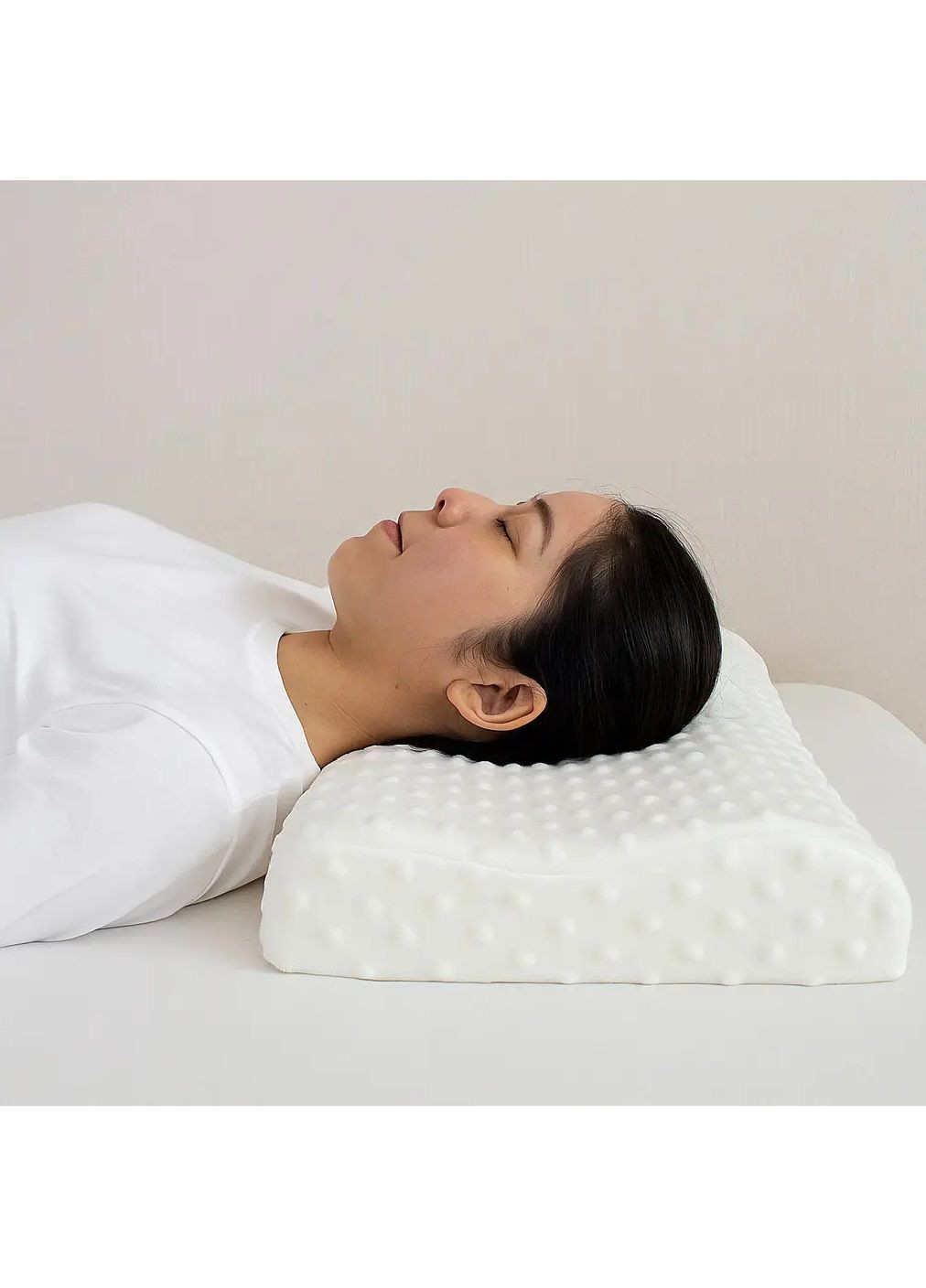 Ортопедична подушка середньої жорсткості з ефектом пам'яті для сну зниження навантаження на хребет 50х28х7 см (480765-Prob) Unbranded (341770906)