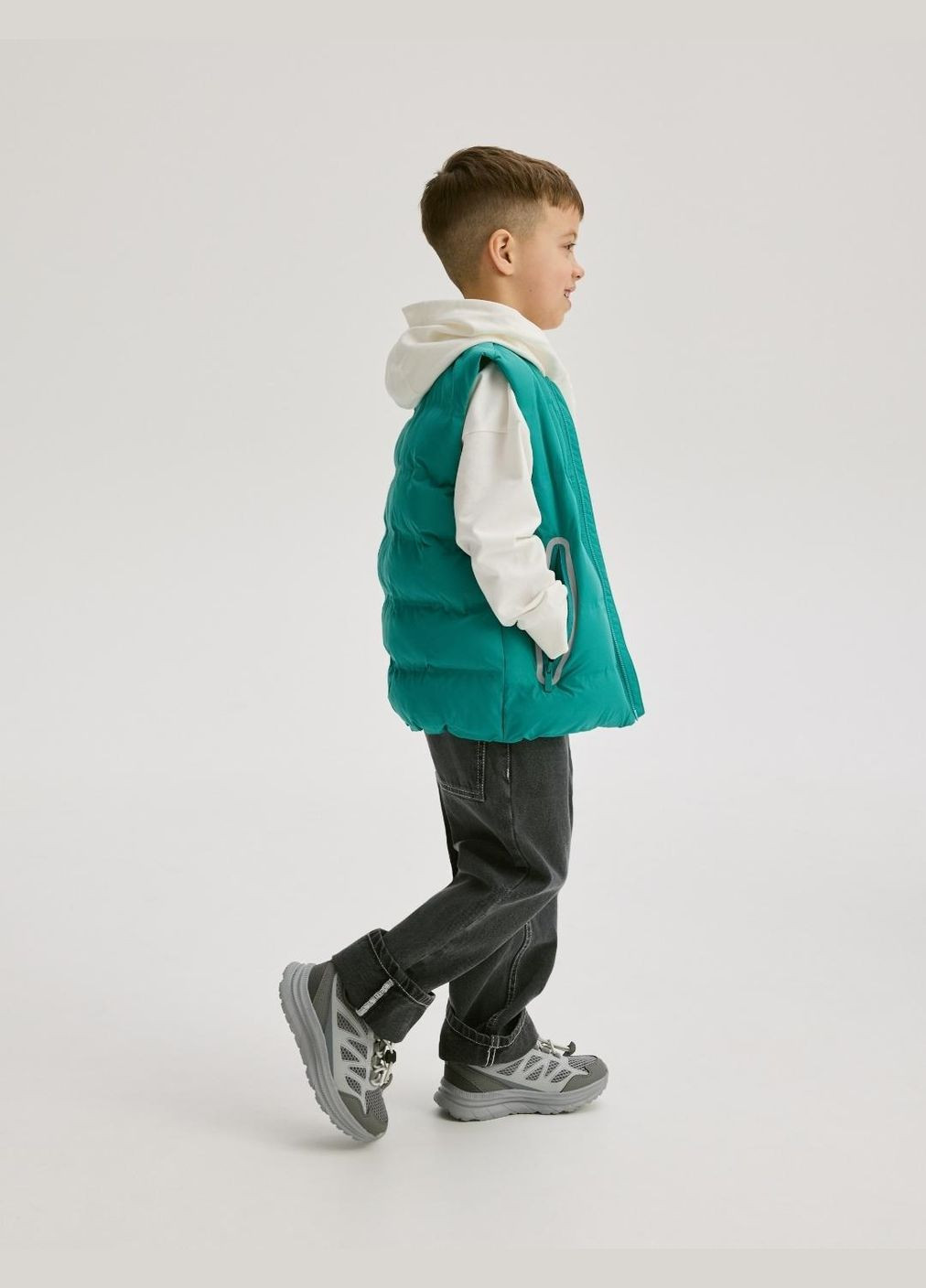 Детский стеганый дутый жилет для мальчика Бирюзовый (25071601) Reserved (348061118)