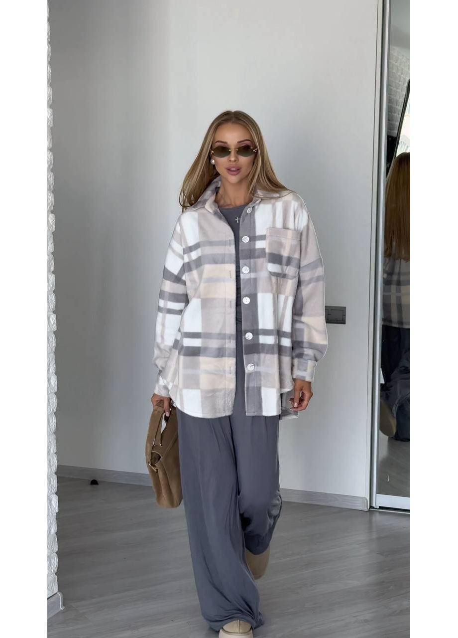 Сорочка oversize з двостороннього флісу Polar — ЗАМІРИ В ОПИСІ Vione (370655191)