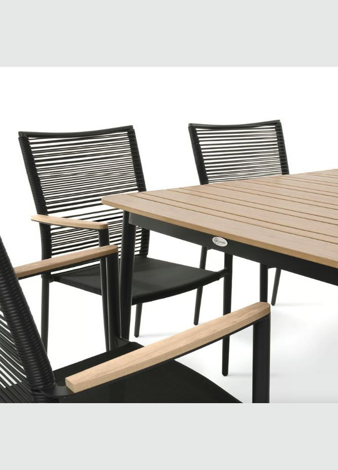 Комплект садових меблів Breno 6+1 чорний/ Di Volio (303126709)