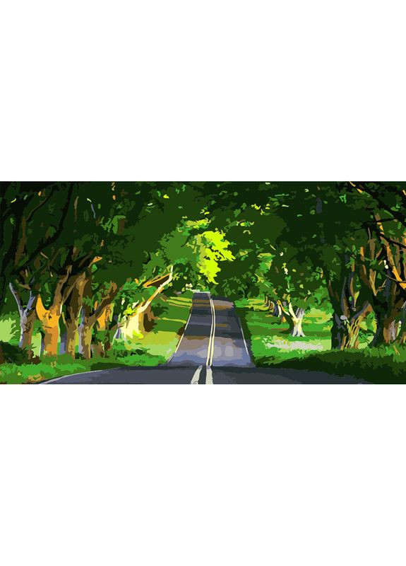 Картина по номерам "Дорога в тени дерев" для творчества и релаксации рисования для детей и взрослых. Strateg (369759827)