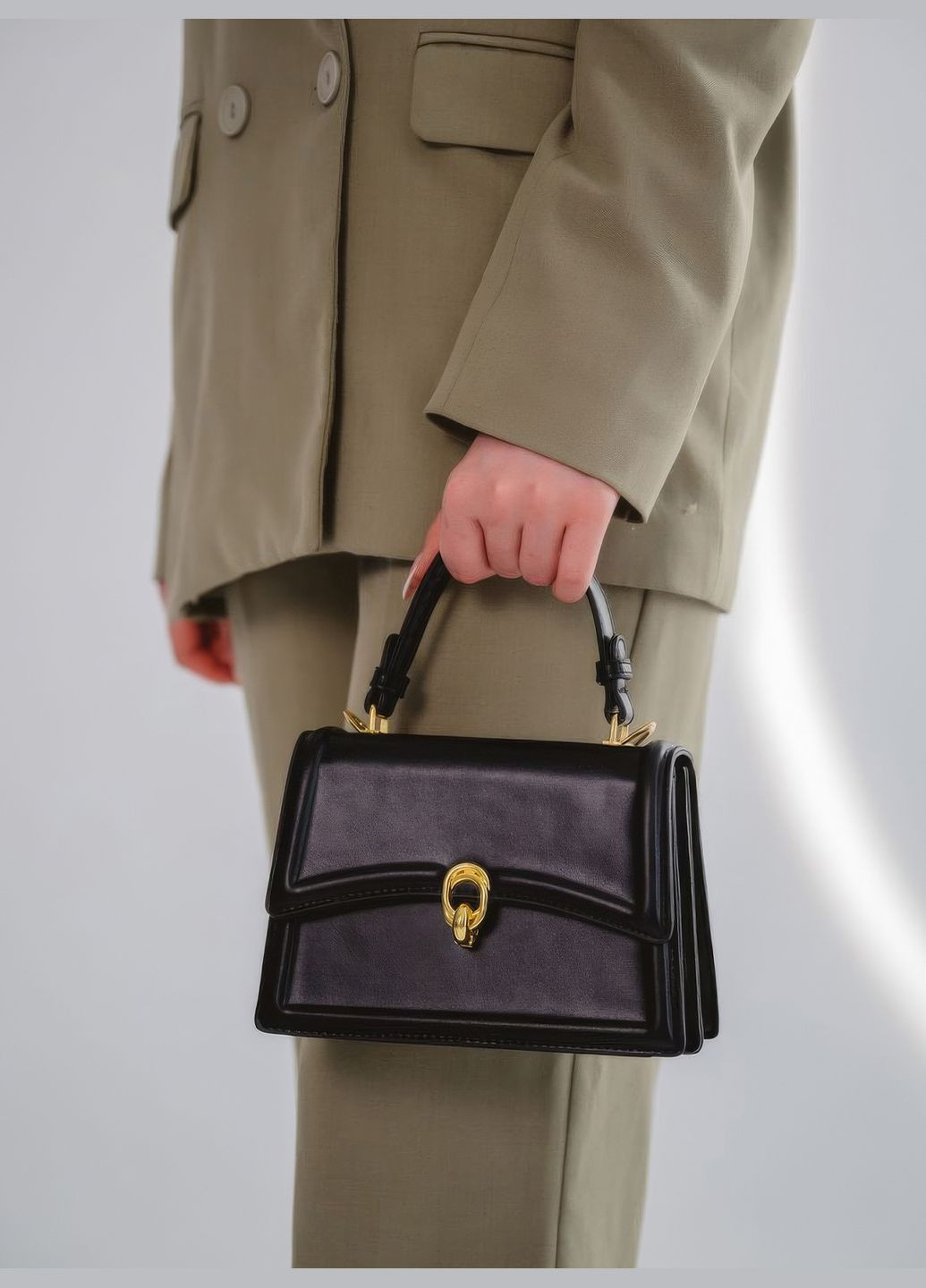 Стильна жіноча сумка, Жіноча сумочка через плече, Сумка крос-боді 9539 Чорний 72415 OnePro (300168139)