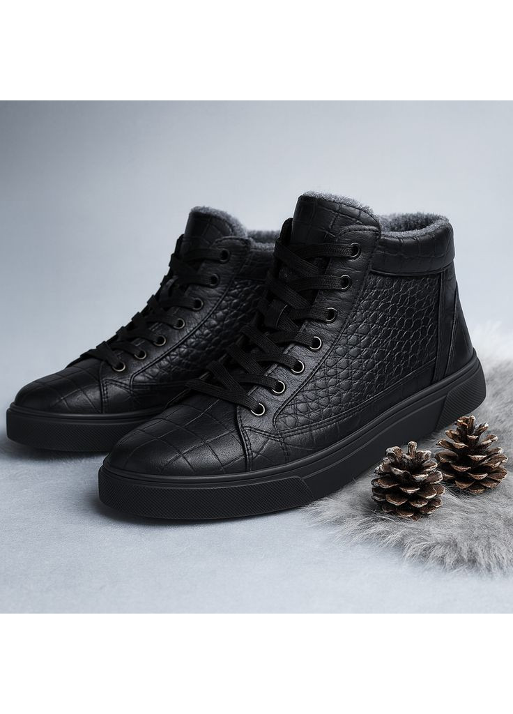 Чоловічі зимові черевики Lux 6509 шкіряні на вовні Kindzer Lux-6509 (369365789)