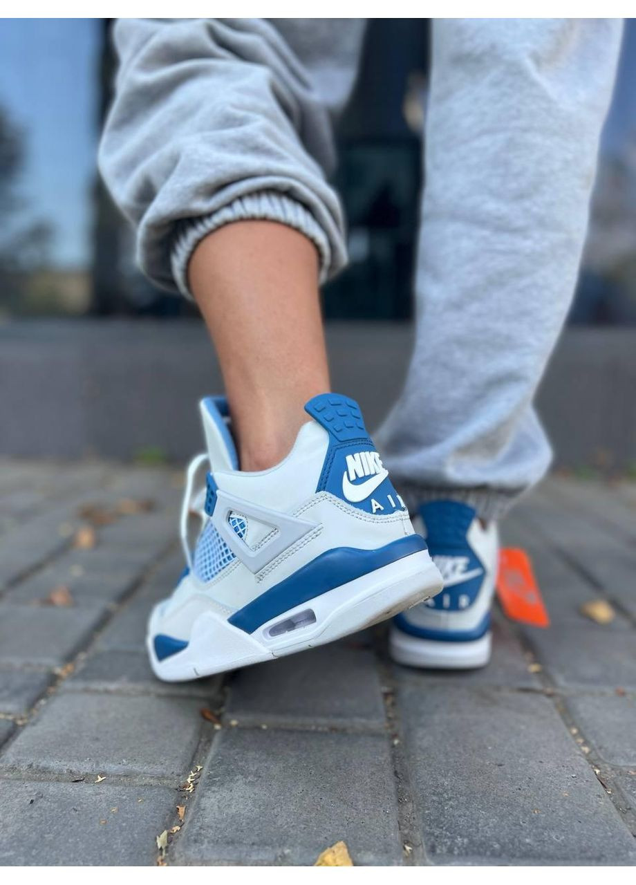 КРОСІВКИ ЖІНОЧІ NIKE JORDAN 4 RETRO GOLF MILITARY BLUE НАЙК АІР ДЖОРДАН No Brand білі демісезони (369388996)