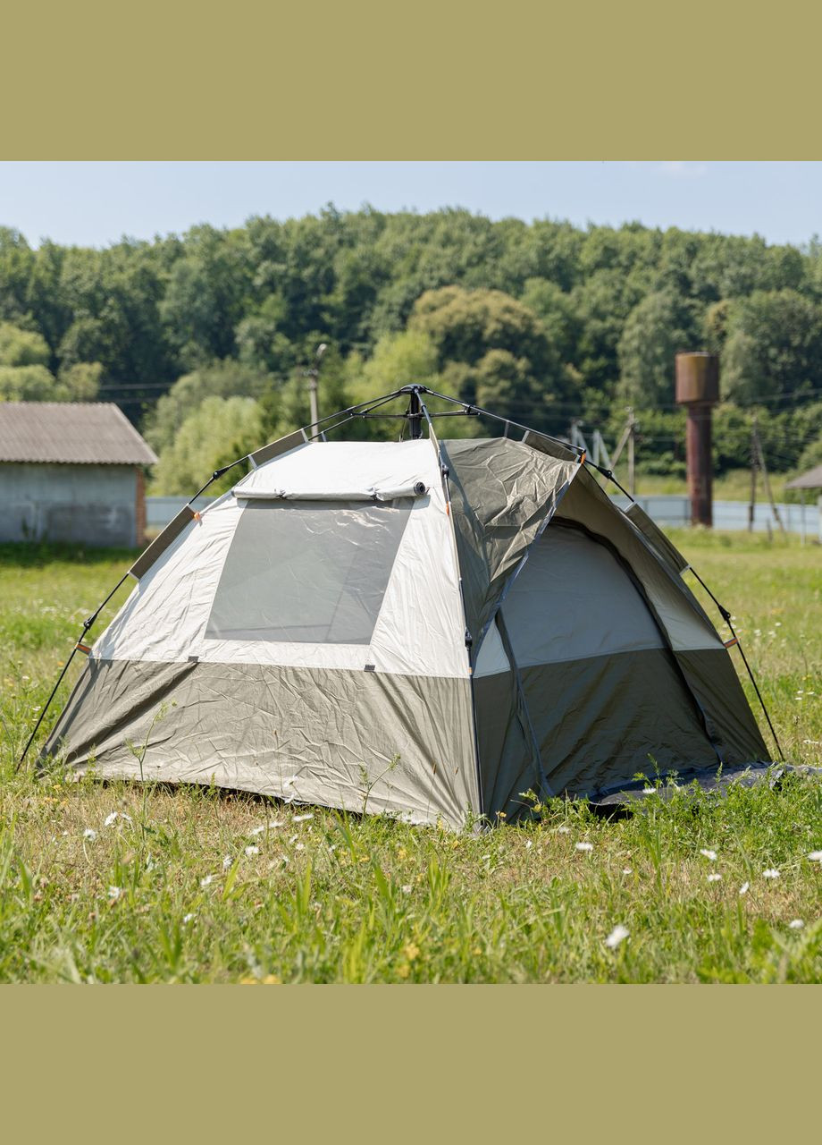 Намет автоматичний тримісний 2*2 (м) кемпінговий туристичний LU-0016GR Хакі LUGI (370708037)