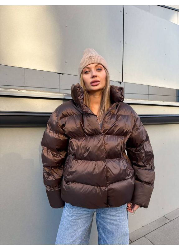 Коричневая зимняя куртка зимняя утепленная ''самира'' Mirage